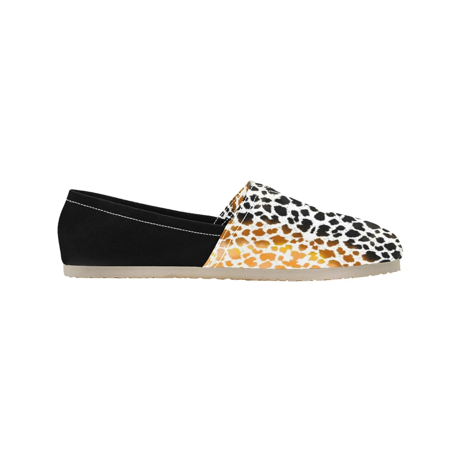 Warm Leopard Women's Canvas Slip On Shoes