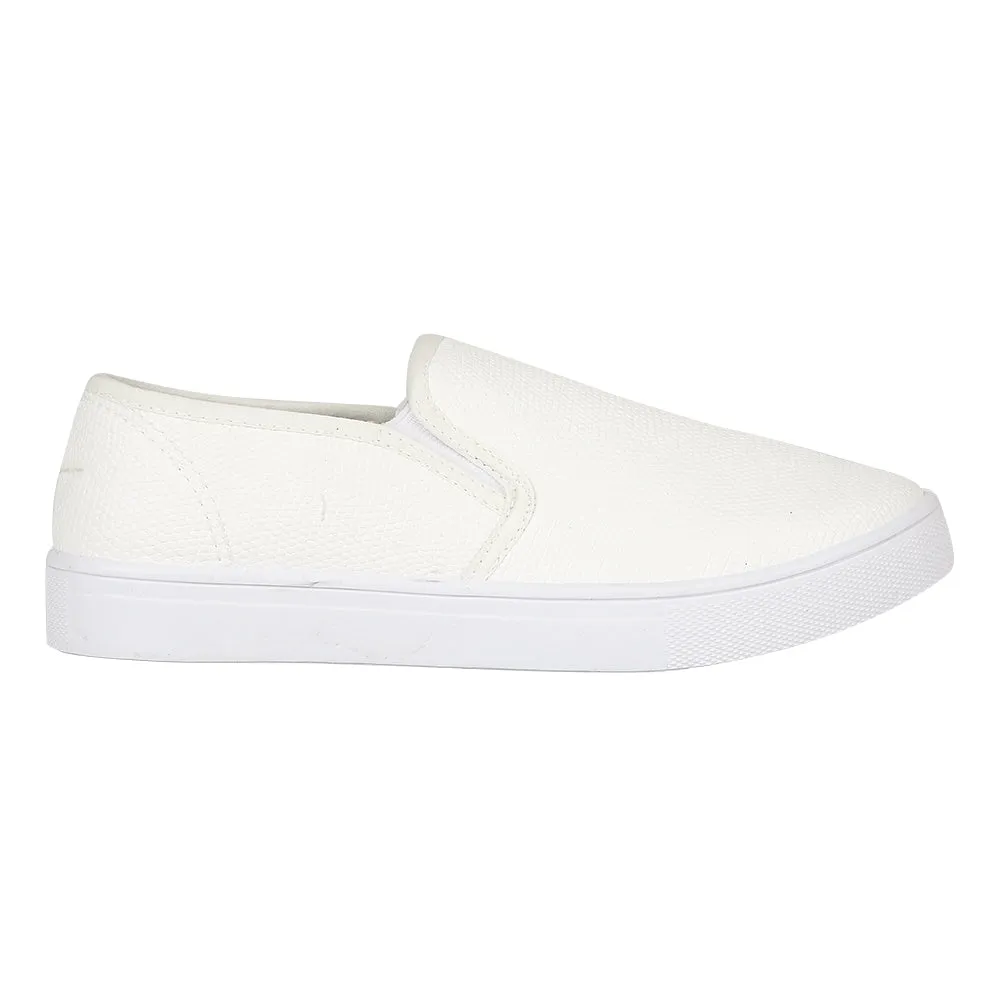 White Lizard Flat Shoes