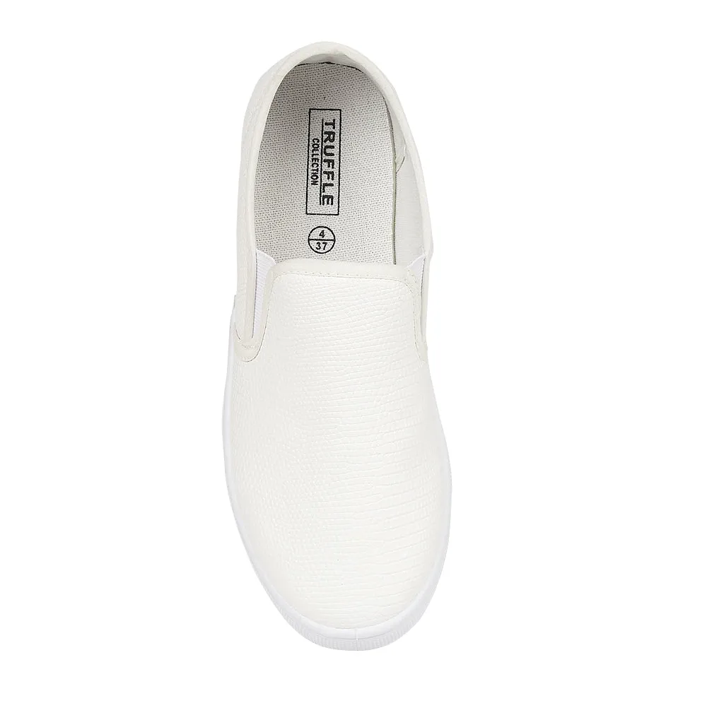 White Lizard Flat Shoes