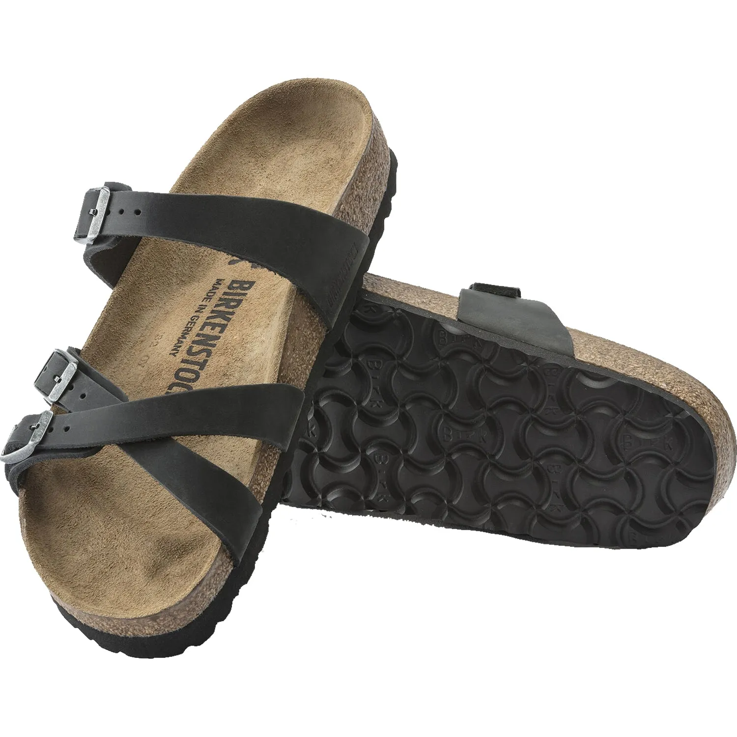 Women's Birkenstock Franca Black Oiled Leather