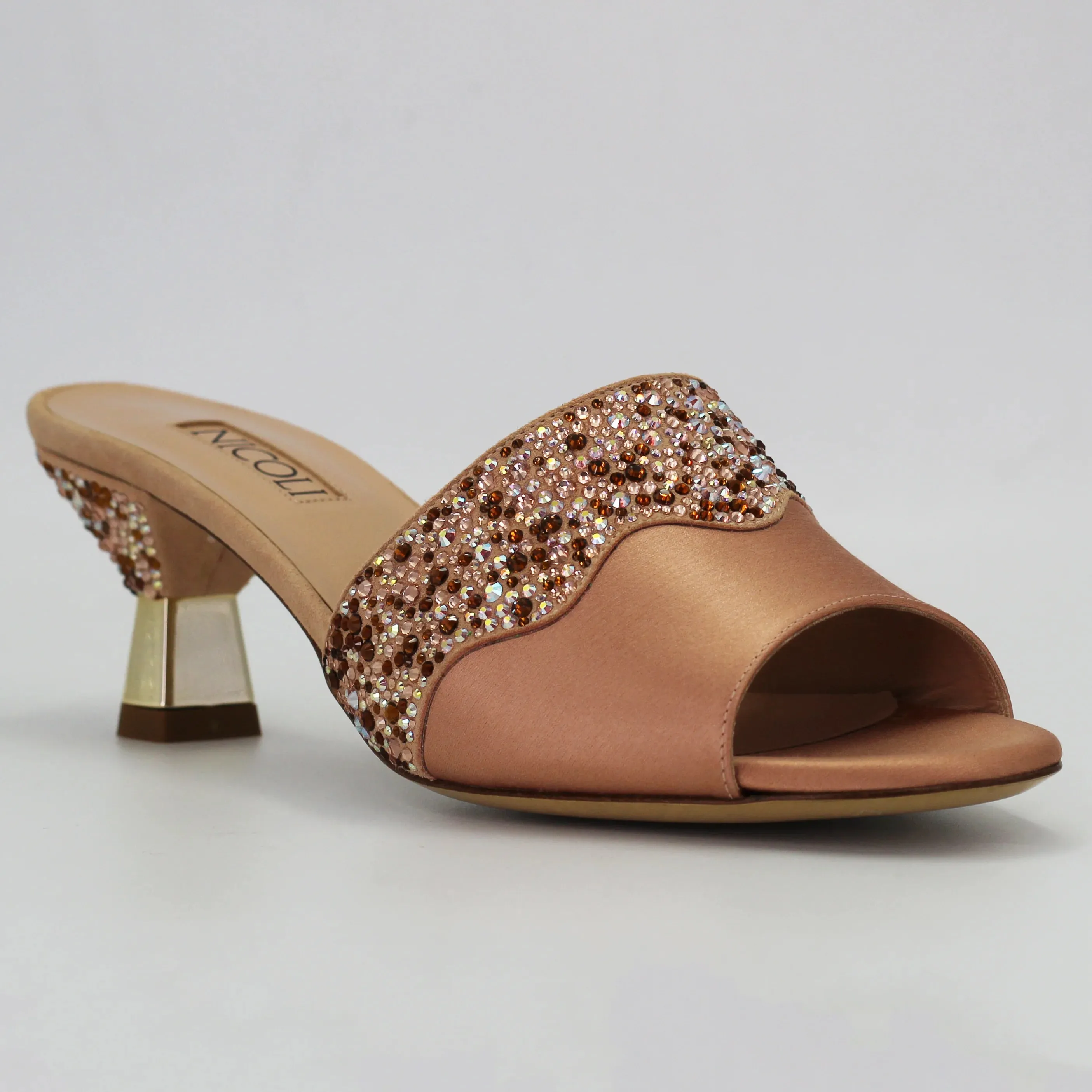Women's kitten heel in satin haima pink (ELHAIMA)