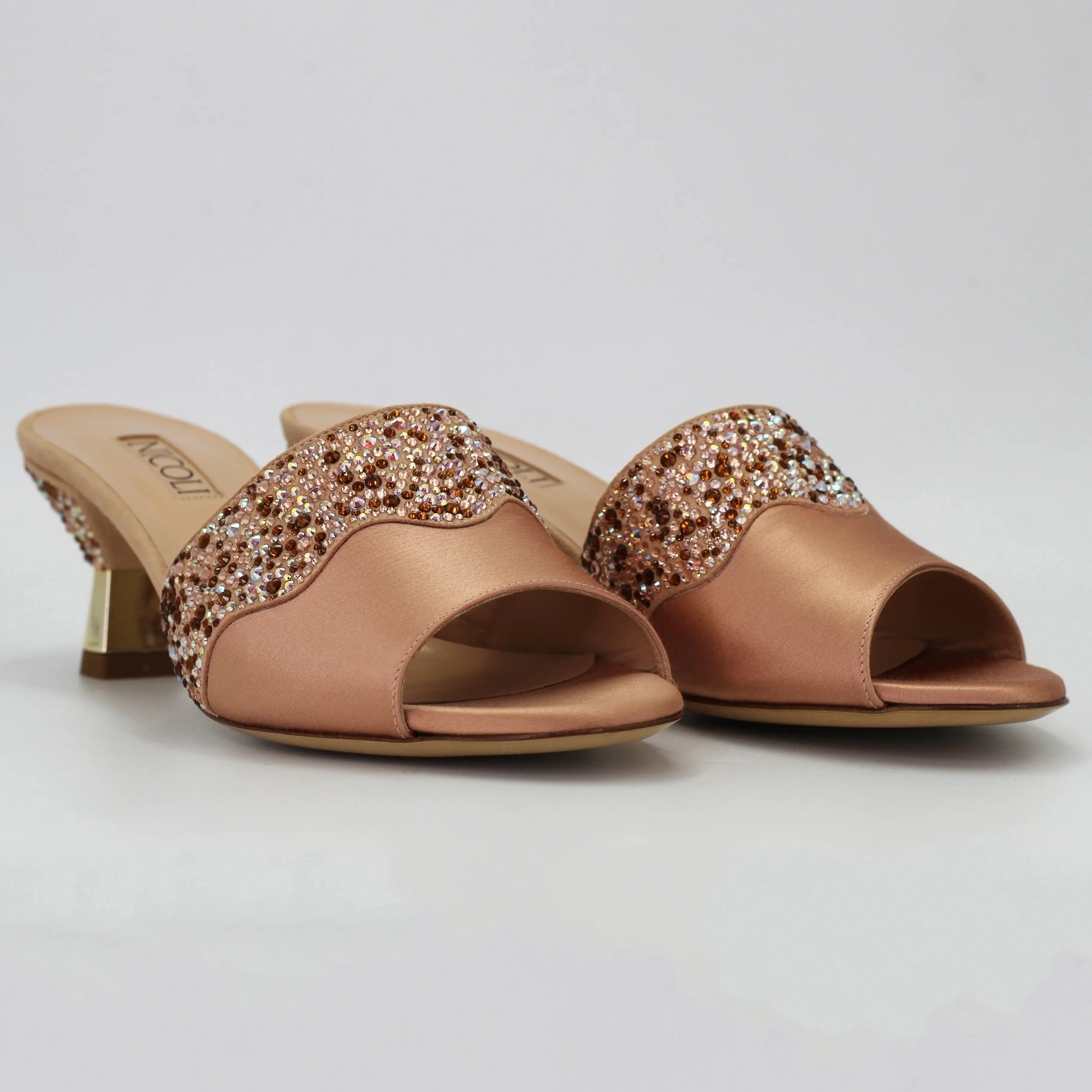 Women's kitten heel in satin haima pink (ELHAIMA)