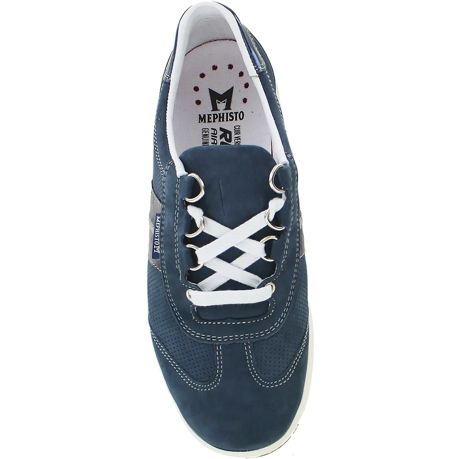 Women's Mephisto Laser Perf Navy Nubuck/Blue Boa Leather